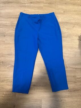 Bright Blue Straight-Leg Dress Pants